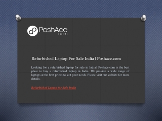 Refurbished Laptop For Sale India  Poshace.com