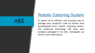 Robotic Cartoning System Jlsautomation.com