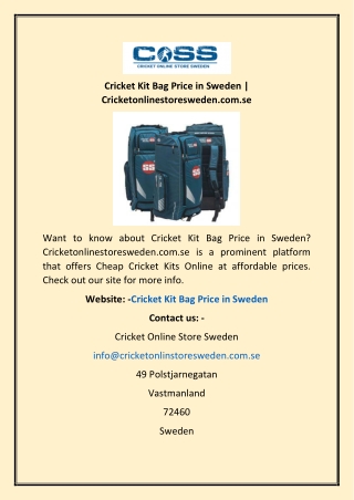 Cricket Kit Bag Price in Sweden | Cricketonlinestoresweden.com.se