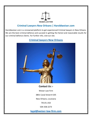 Criminal Lawyers New Orleans