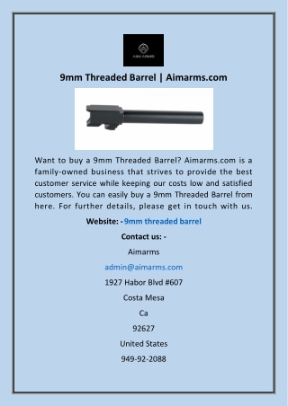 9mm Threaded Barrel | Aimarms.com