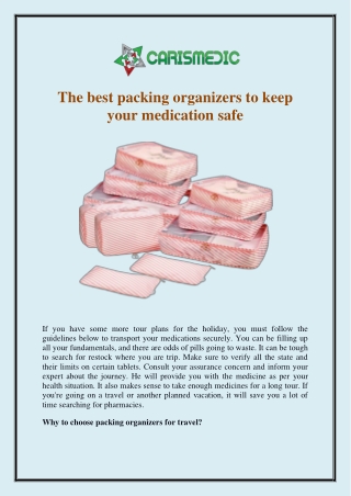 The best packing organizers to keep your medication safe