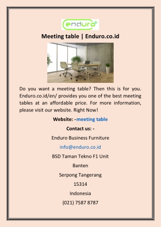 Meeting table | Enduro.co.id