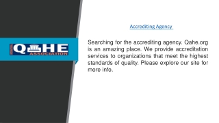 Accrediting Agency | Qahe.org