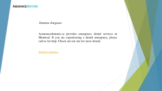 Dentiste d'urgence   Assurancedentaire.ca