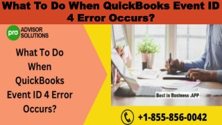 Best methods to deal with QuickBooks Event ID 4 Error