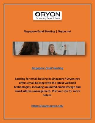 Singapore Email Hosting | Oryon.net