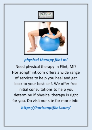 Physical Therapy Flint Mi | Horizonptflint.com