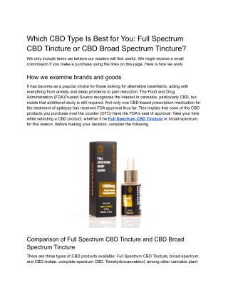 Which CBD Type Is Best for You_ Full Spectrum CBD Tincture or CBD Broad Spectrum Tincture_