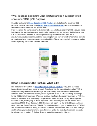 What is Broad Spectrum CBD Tincture and is it superior to full spectrum CBD_ _ OH Sapiens