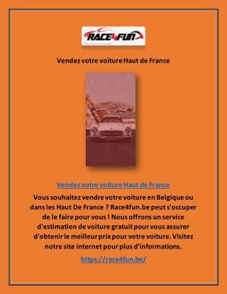 Vendez votre voiture Haut de France