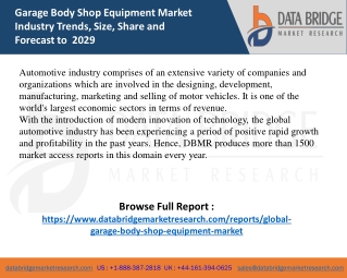 Garage Body Shop Equipment Market