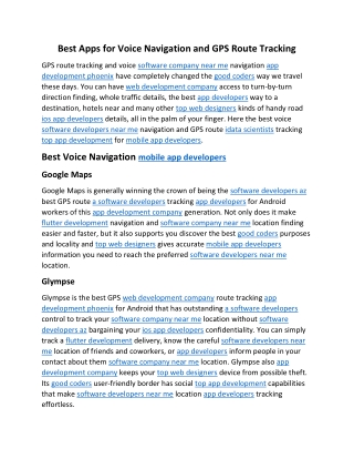 Best Apps for Voice Navigation and GPS Route Tracking
