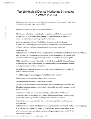 Top 18 Medical Device Marketing Strategies To Watch in 2023 _