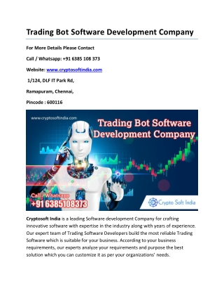 Trading Bot Software Development Company