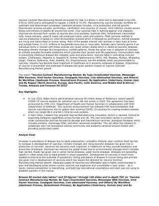 Vaccine Contract Manufacturing Market