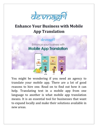 Enhance Your Business with Mobile App Translation