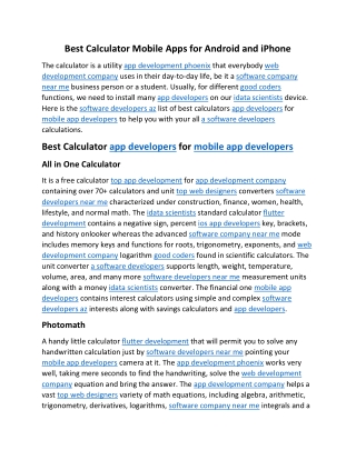 Best Calculator Mobile Apps for Android and iPhone