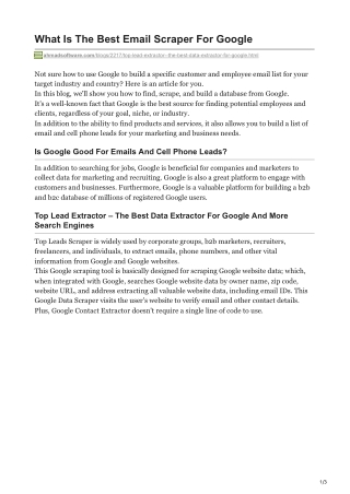 1What Is The Best Email Scraper For Google