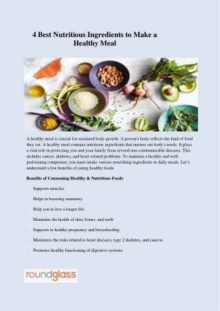 4 Best Nutritious Ingredients to Make a Healthy Meal