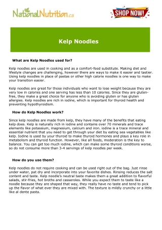 Kelp Noodles