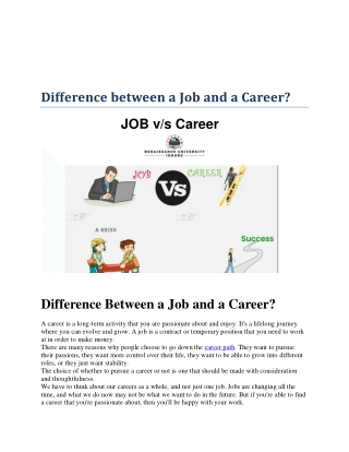 career vs job