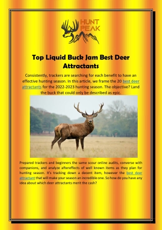 Top Liquid Buck Jam Best Deer Attractants