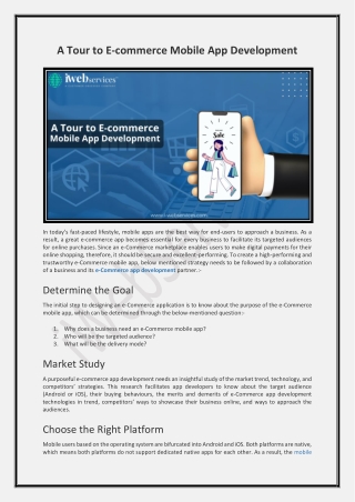 A Tour to E-commerce Mobile App Development - iWebServices