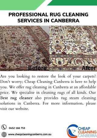 Professional Rug Cleaning services in Canberra