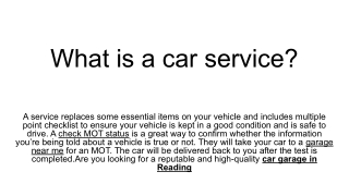 What is a car service_