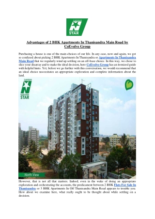 Advantages of 2 BHK Apartments In Thanisandra Main Road by CoEvolve Group