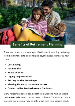 Benefits of Retirement Planning