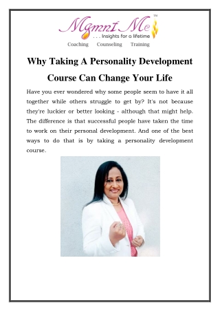 Personality Development Course In Malad Call-7428590012