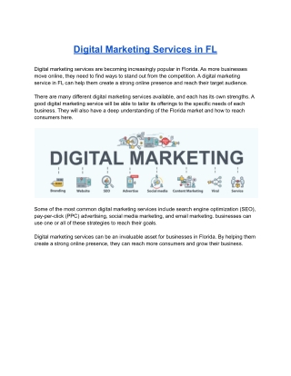 Digital Marketing Services in FL