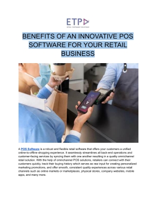 Benefits of an Innovative POS Software For Your Retail Business