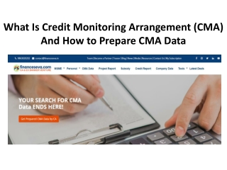What Is Credit Monitoring Arrangement (CMA) And How to Prepare CMA Data