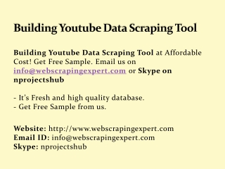 Building Youtube Data Scraping Tool
