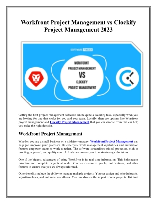 Workfront Project Management vs Clockify Project Management 2023