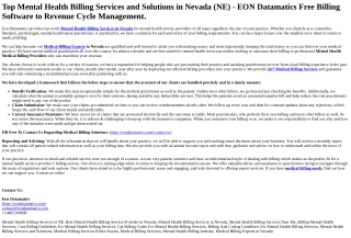 Top Mental Health Billing Services and Solutions in Nevada (NE)