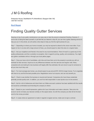J M G Roofing