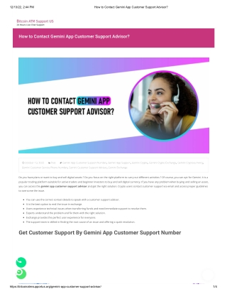 (855) 625-8271 How to Contact Gemini App Customer Support Advisor?