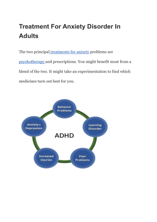 Treatment For Anxiety In Adults