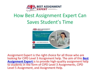 How Best Assignment Expert Can Saves Student’s Time