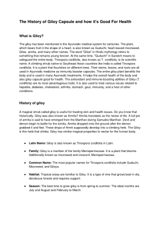 The History of Giloy Capsule and how it's Good For Health (1)