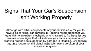 Signs That Your Car's Suspension Isn't Working Properly