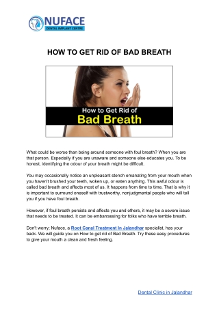 HOW TO GET RID OF BAD BREATH