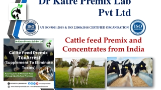 Cattle feed Premix and Concentrates from India