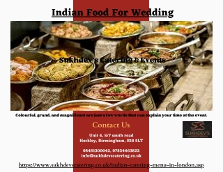 Best Indian Food For Wedding in London