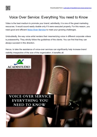 Voice Over Service: Everything You need to Know