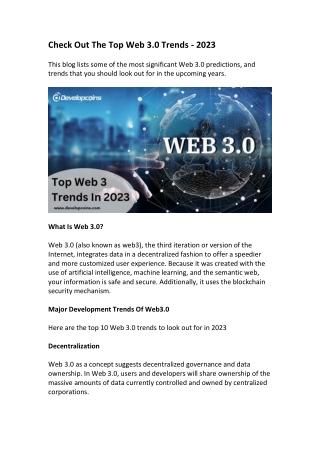 Top Web 3 Trends - 2023